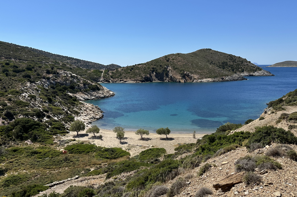 Der kleine Strand Kasidi, fast ganz im Süden von Fourni.