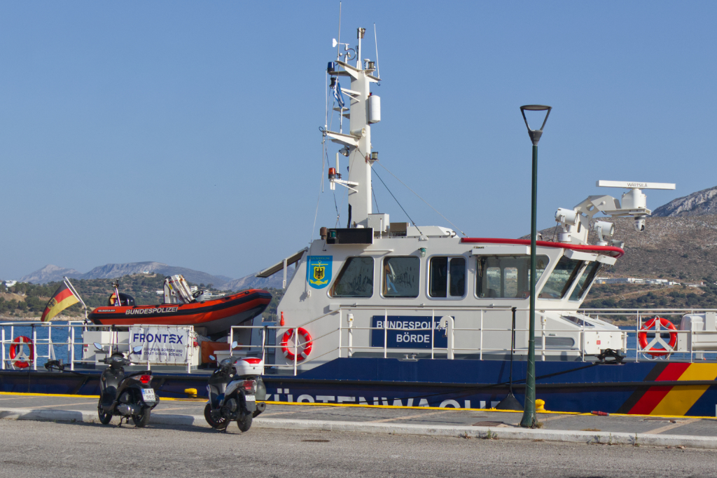 Die deutsche Küstenwache ist mit einem Boot der Bundespolizei im Frontex-Einsatz.